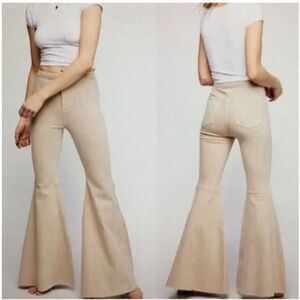 Free People Just Float On Pants with Raw Hem in Ranger Khaki - Size 26